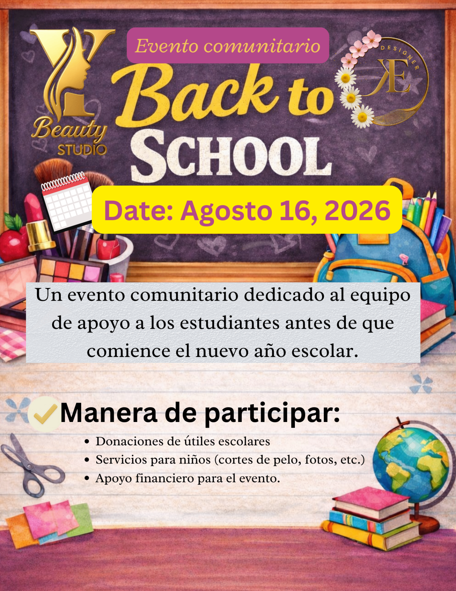 Volante del evento Back-to-School 2026 (Español)